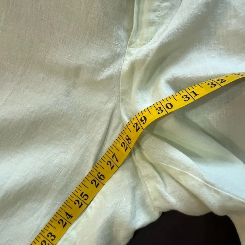 J Jill Love Linen Womens 100% Linen Pull On Ankle Pants Light Green Sz M